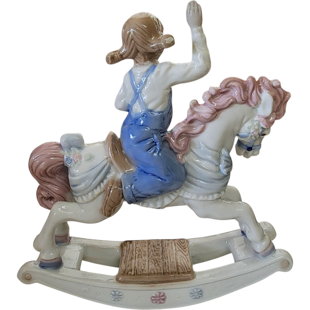 Vintage 1989 Precious Collection Figurine Girl on Rocking Horse MECO Inc. Philippines