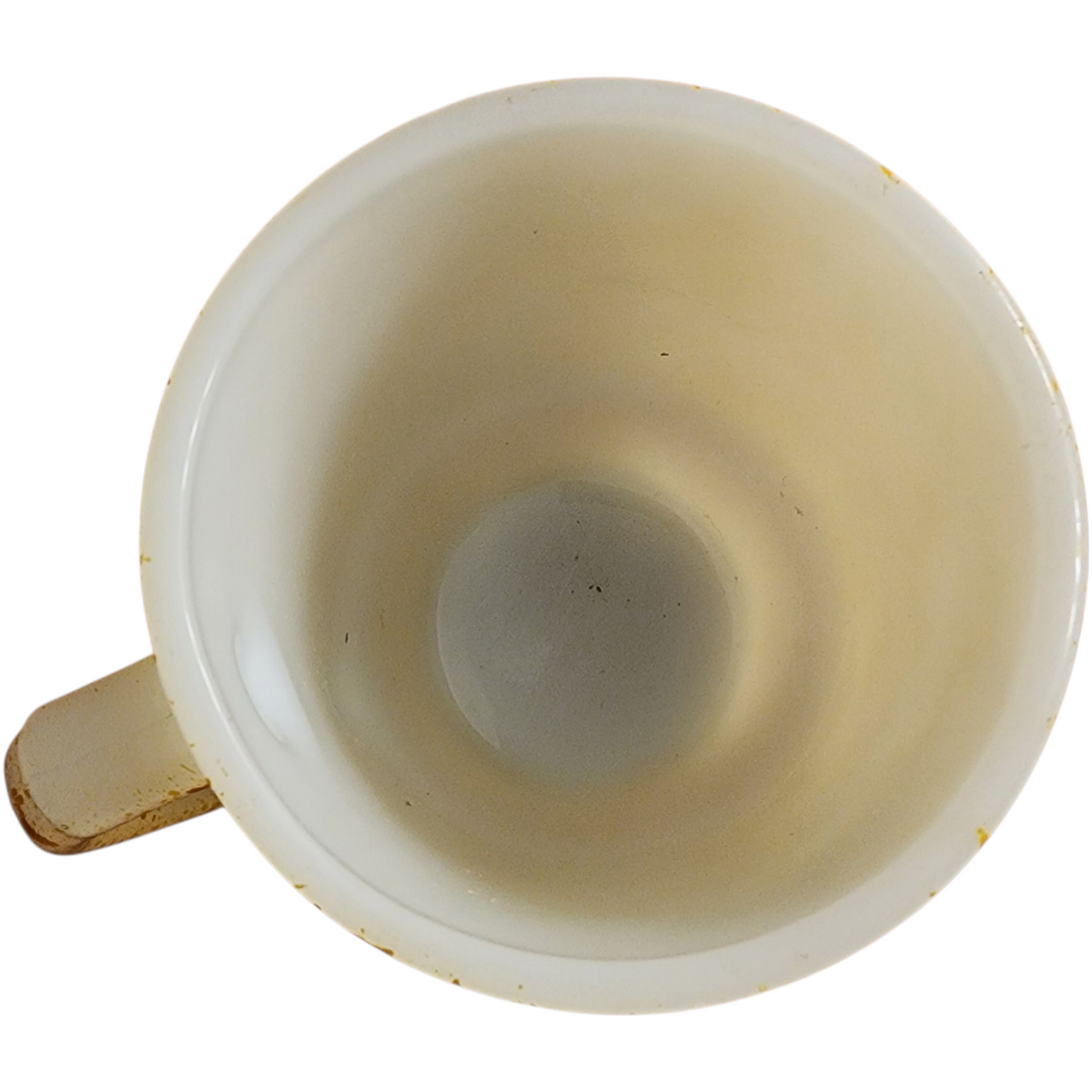 Vintage Anchor Hocking Fire-King Yellow Speckled Fleck Milk Glass Coffee Mug Retro 1960s-70s Oven Proof USA