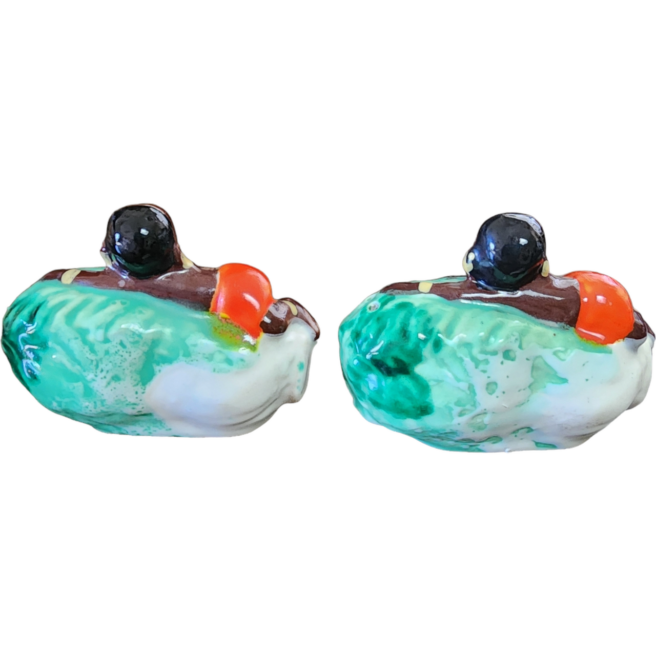 Vintage Black Americana Green Cabbage Salt & Pepper Shakers Japan