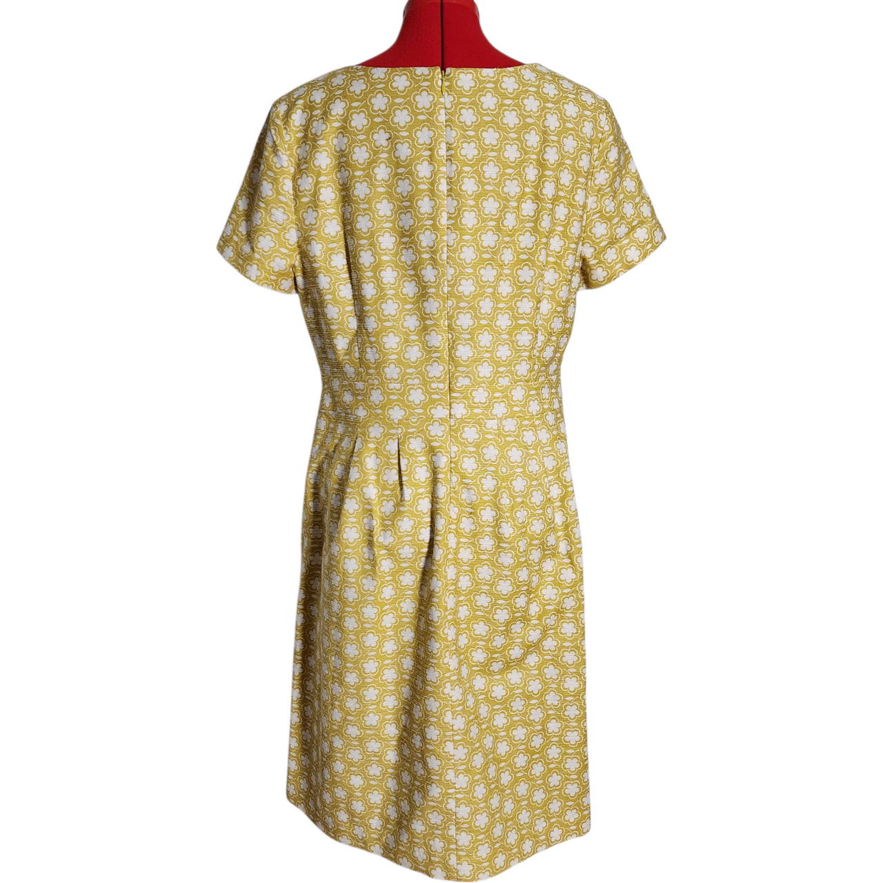 Vintage Boden Yellow Clover Print Fit & Flare Dress – Size US 12  UK 16R