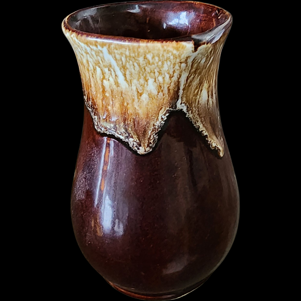 Vintage Brown Drip Glaze Pottery Pitcher Mid Century Hull / McCoy Style Stoneware Creamer Jug USA
