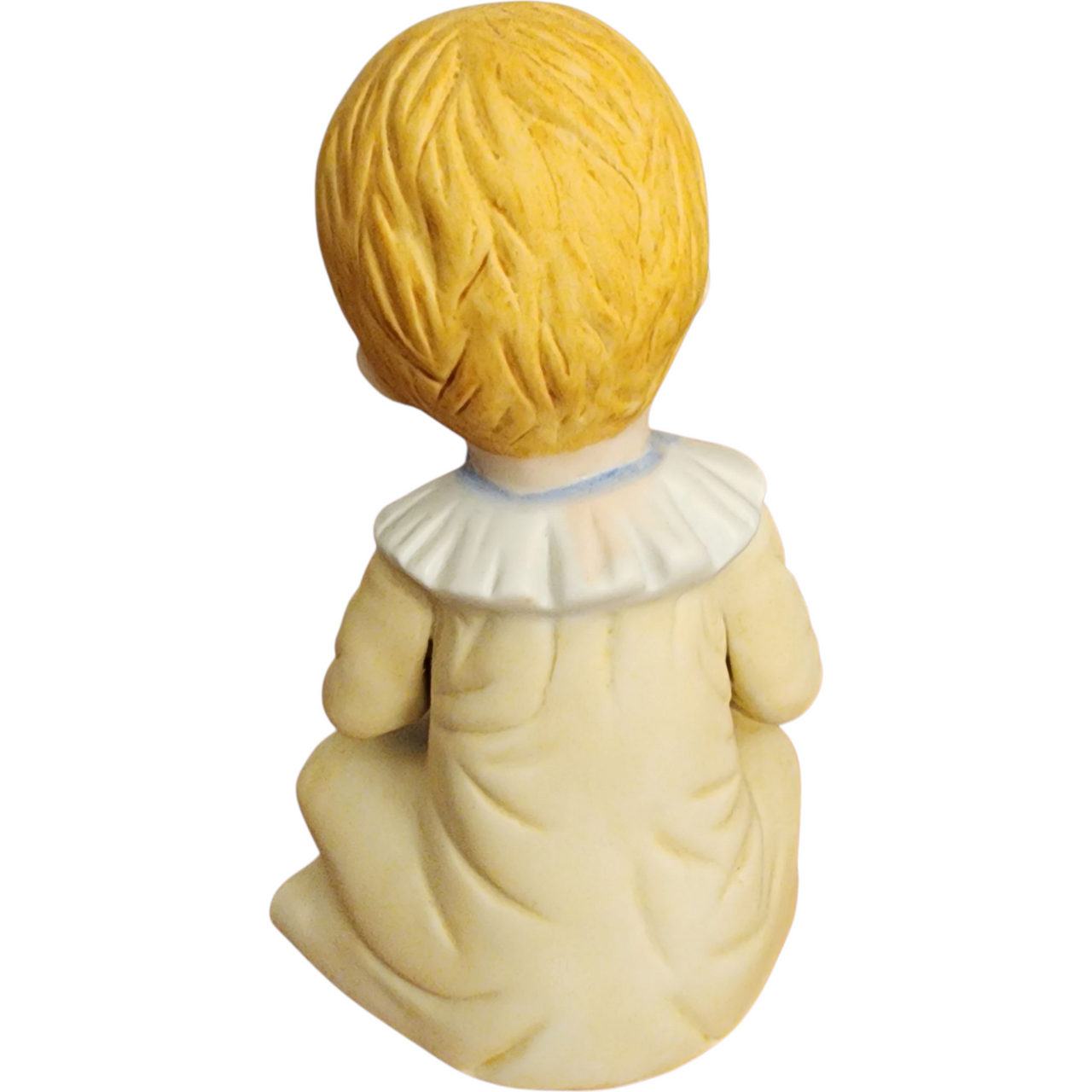 Vintage Ceramic Boy Figurine with Baby Bottle Hand-Painted Porcelain Collectible