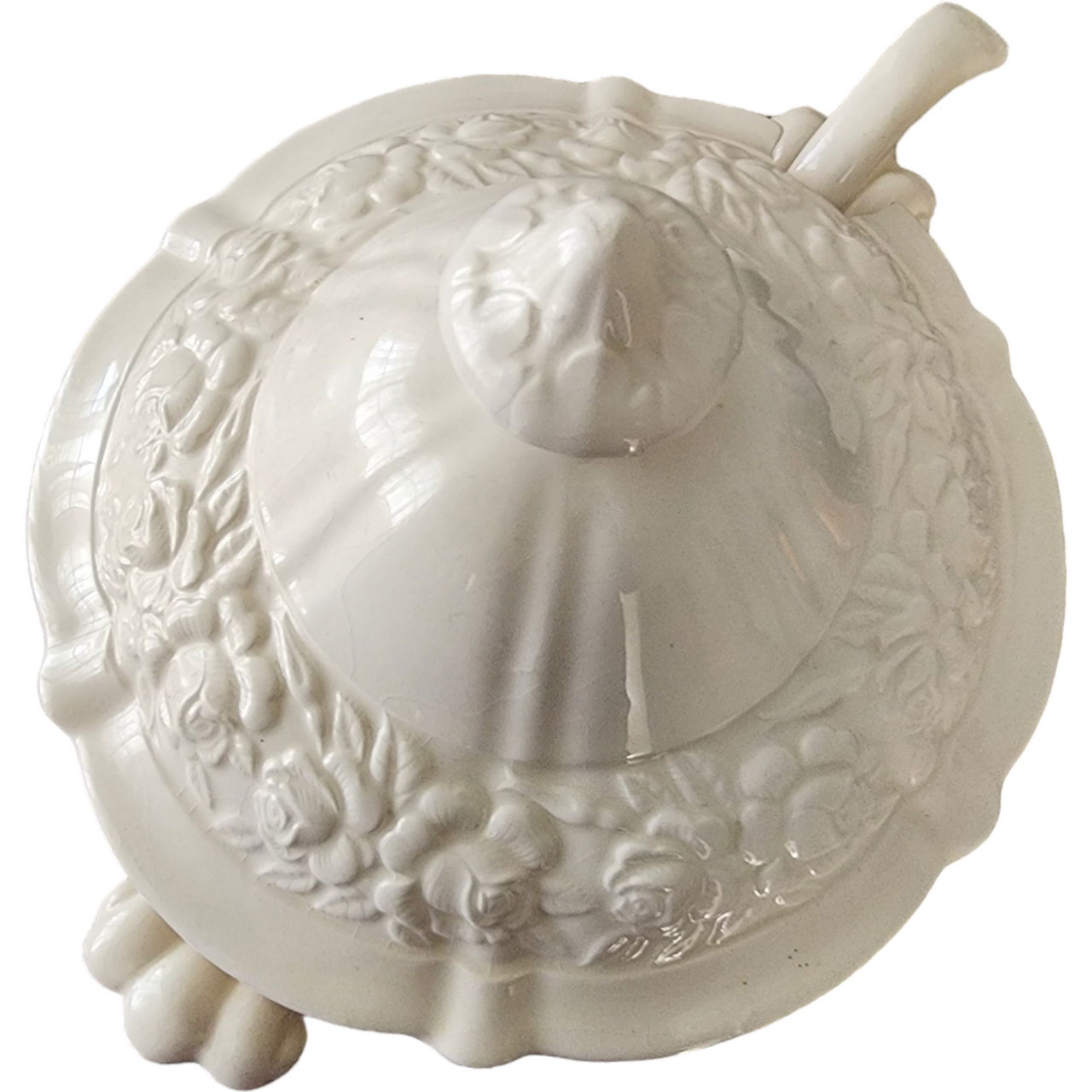Vintage Ceramic Soup Tureen with Matching Lid and Ladle