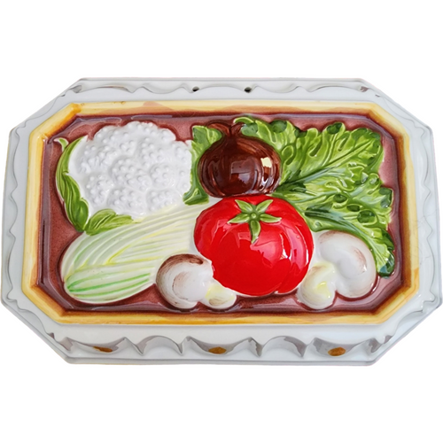 Ceramic Wall Hanging Jello Mold with Vegetable Relief Decoration
