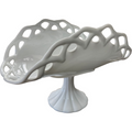 Colony Milk Glass Lace Edge Compote Pedestal Bowl Mid Century Wedding & Table Decor