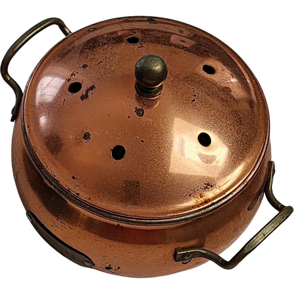 Vintage Copper Pot with Lid, Potpourri Bowl