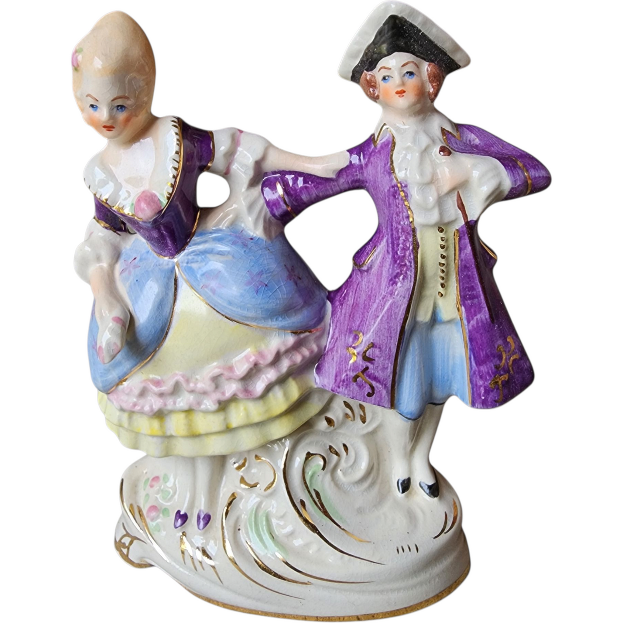 Vintage Coventry Porcelain Figurine Colonial Couple in 18th-Century Dress (USA, 5064A)