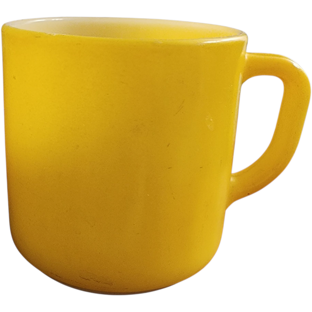 Vintage Federal Glass Yellow Milk Glass Mug Heat-Proof D Handle Cup