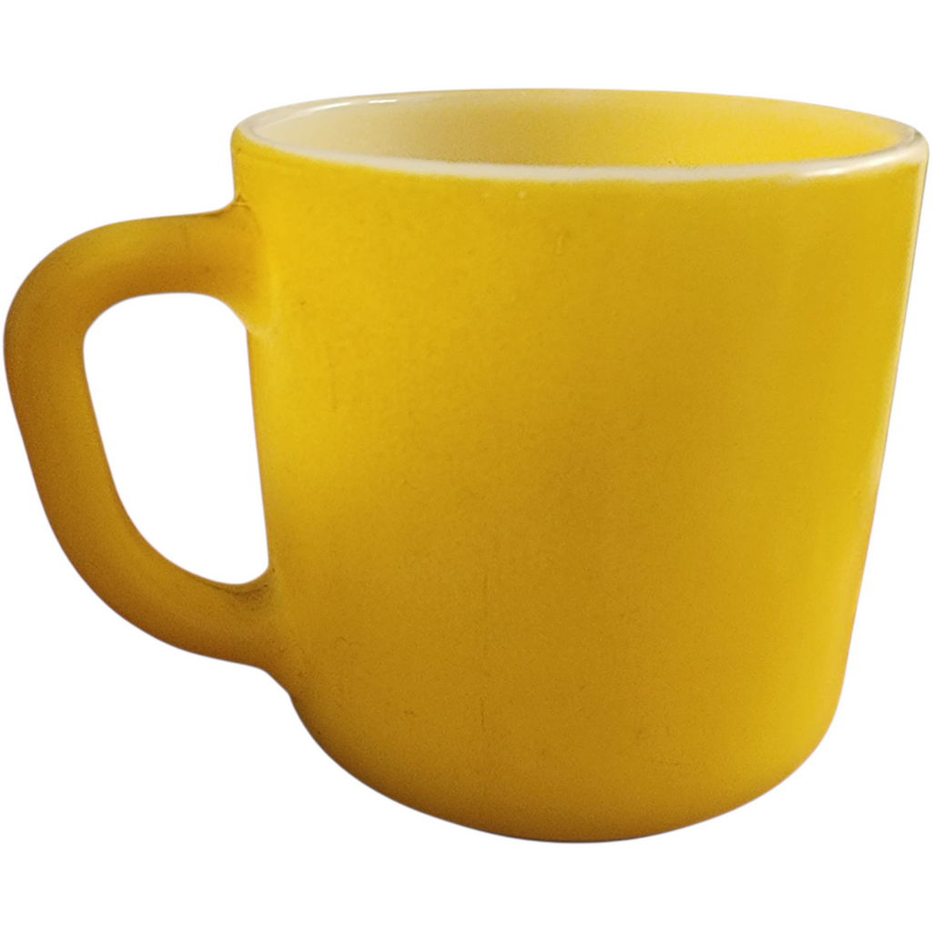 Vintage Federal Glass Yellow Milk Glass Mug Heat-Proof D Handle Cup