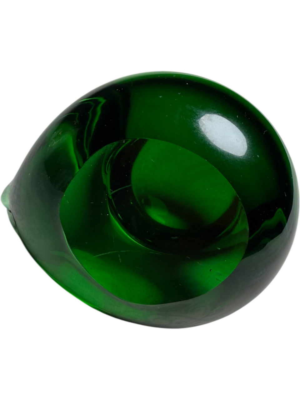 Vintage Green Art Glass Bird Figurine Handblown Murano Style Duck Sculpture Mid-Century Modern Glass Animal Emerald Green Collectible