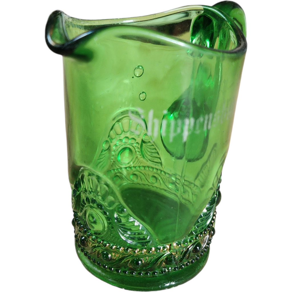 Vintage Green EAPG Early American Pattern Glass Creamer in the "Virginia / U.S. Glass #15112