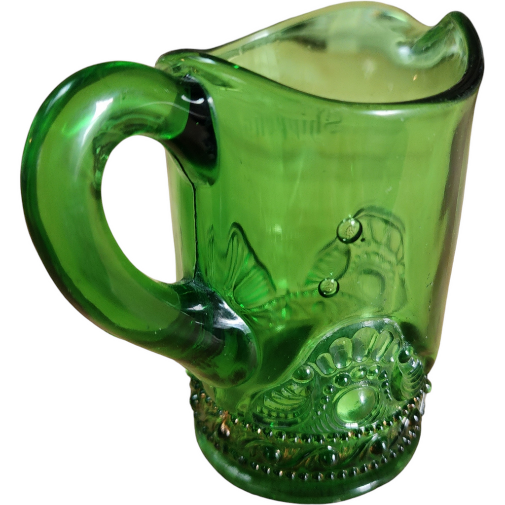Vintage Green EAPG Early American Pattern Glass Creamer in the "Virginia / U.S. Glass #15112