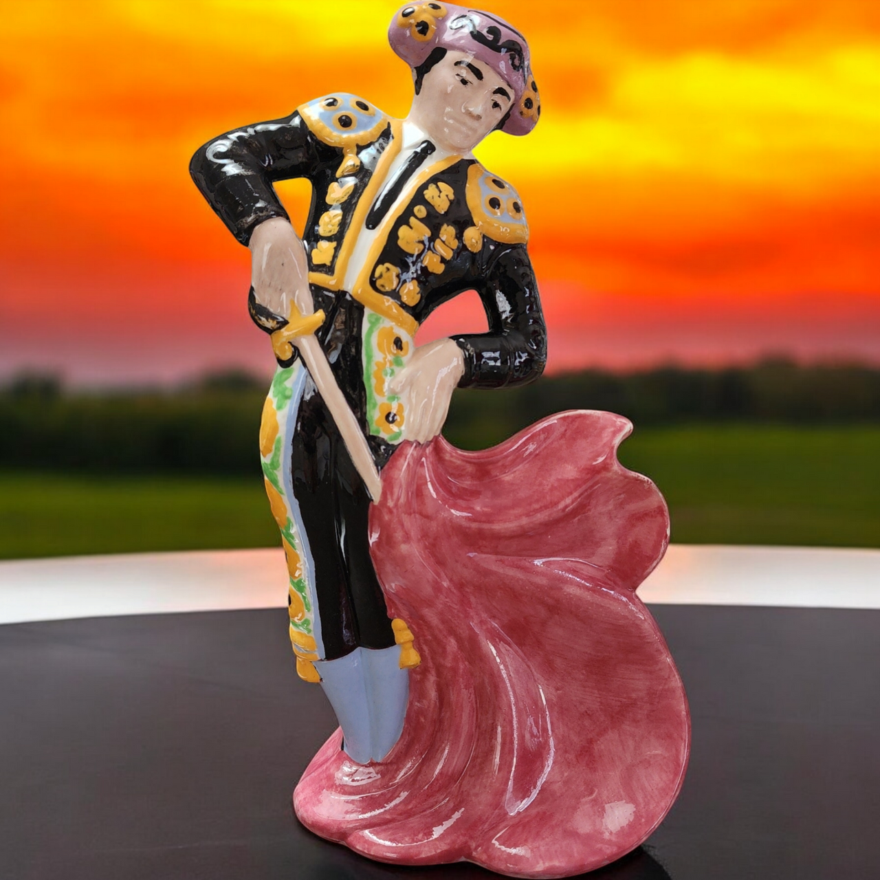 11" Mid-century Modern 1960s Ceramic Matador Bullfighter Statue