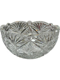 Vintage Hand Cut Lead Crystal Bowl USSR  24% Lead Starburst Pattern 6 Diameter