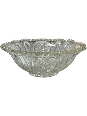 EAPG Heisey Pressed Glass Bowl with Loop Design Elegant Clear Cut Crystal Pattern