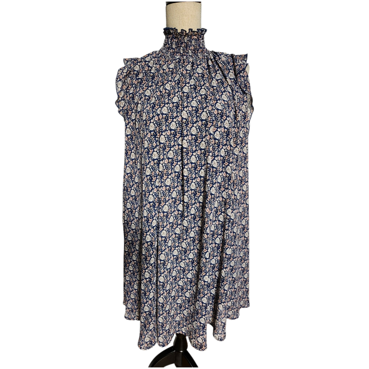 Vintage High Neck Ruffle Floral Dress Romantic Cottagecore Midi by EDIT Style #ED179265-TD