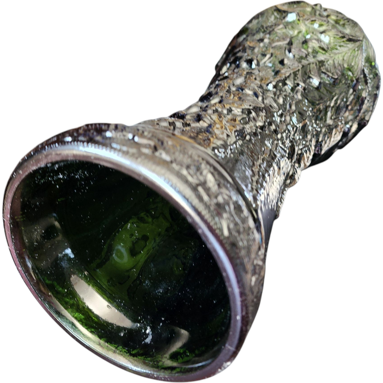 16" Vintage Imperial Loganberry Iridescent Carnival Glass Vase Green 1960s–70s