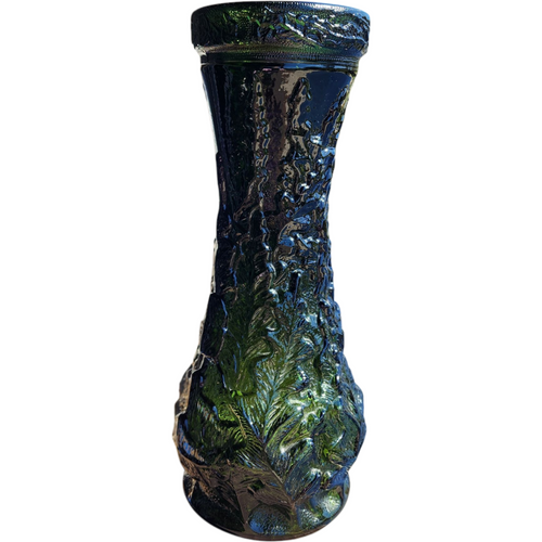 16" Vintage Imperial Loganberry Iridescent Carnival Glass Vase Green 1960s–70s
