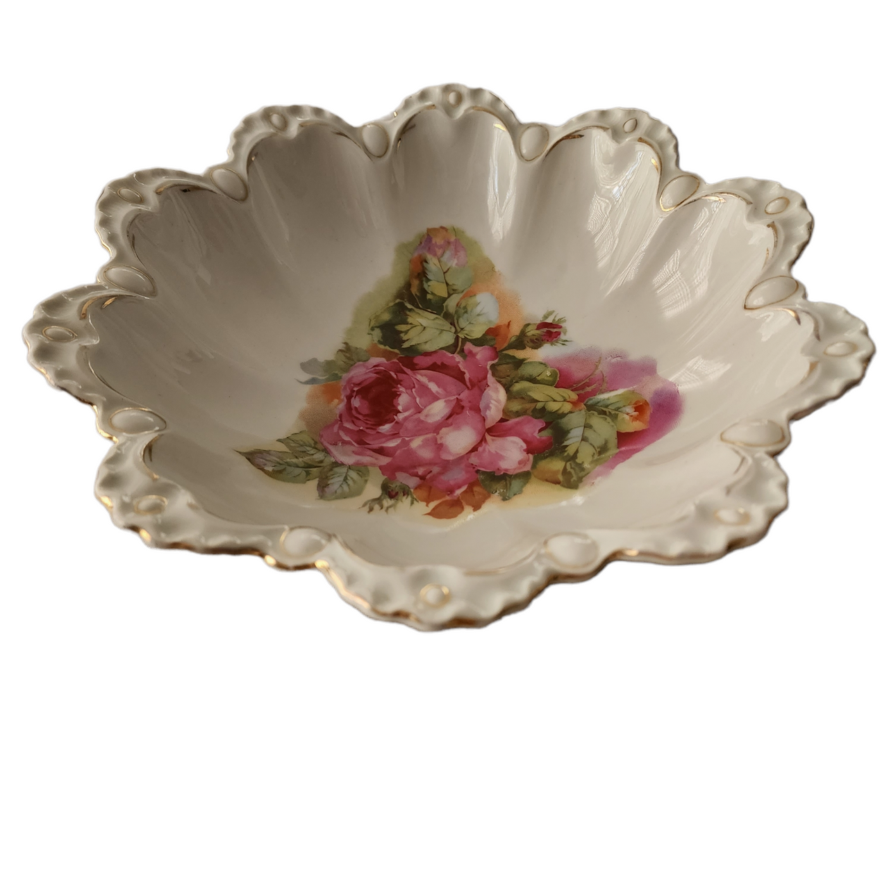 Vintage Large Ceramic Decorative Floral Pattern Bowl Germany
