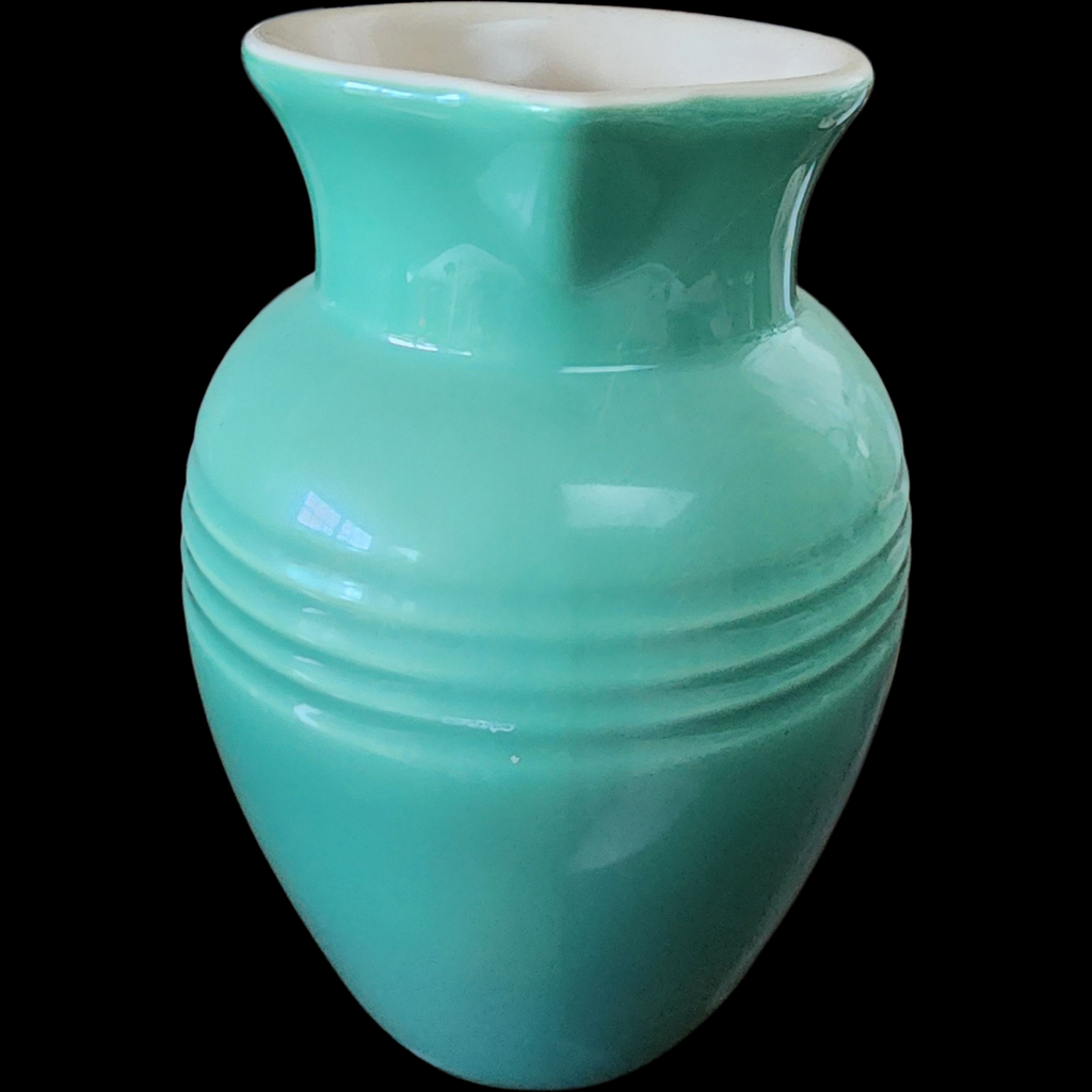 Vintage Le Creuset Turquoise Green Stoneware 80 Oz Pitcher Jug Made in France