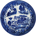 Vintage Motiyama Blue Willow Divided Plate Japan Transferware 3-Section Dinner Plate