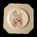 Vintage Mushroom Hand Painted Square Cabinet Plate