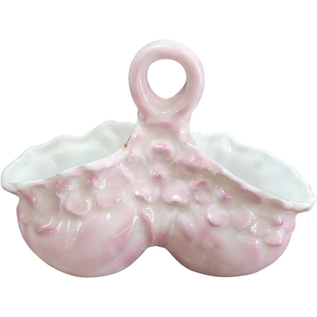 Porcelain Double Basket with a Central Handle