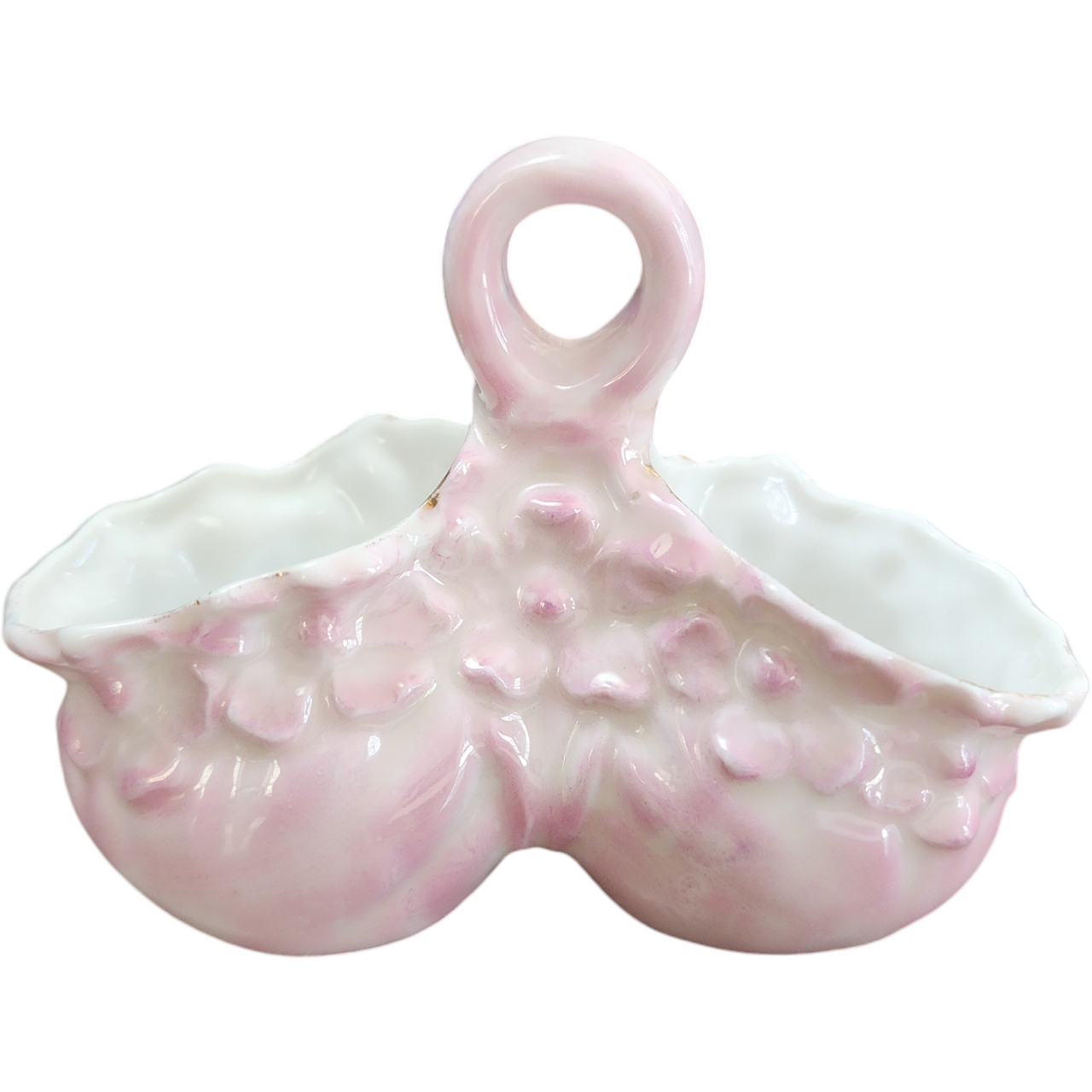 Porcelain Double Basket with a Central Handle