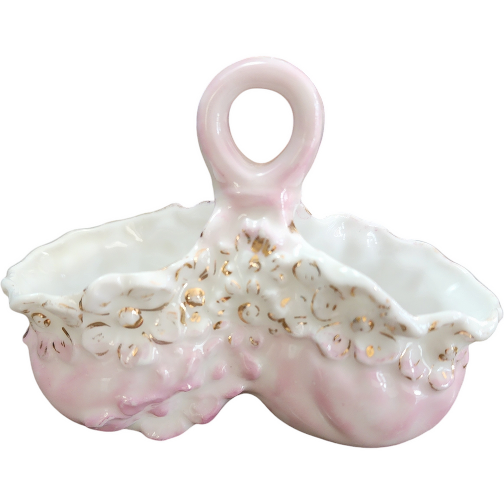 Porcelain Double Basket with a Central Handle