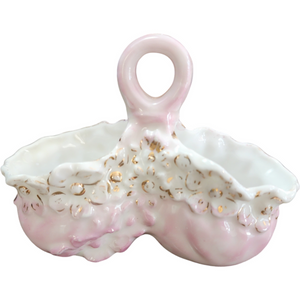 Porcelain Double Basket with a Central Handle