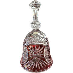Czech Republic Ruby Red Cut to Clear Crystal Bell