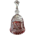 Czech Republic Ruby Red Cut to Clear Crystal Bell