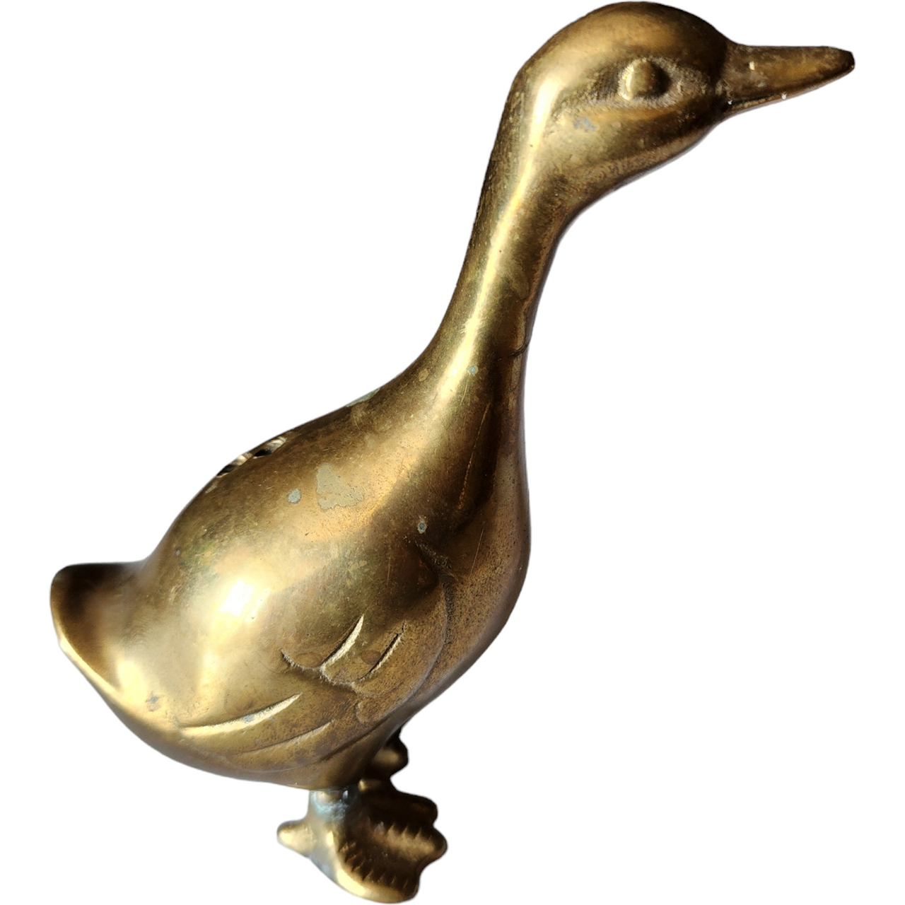 Vintage Solid Brass Goose Figurine  Mid-Century Incense Holder  Duck Statue Farmhouse Boho Home Décor