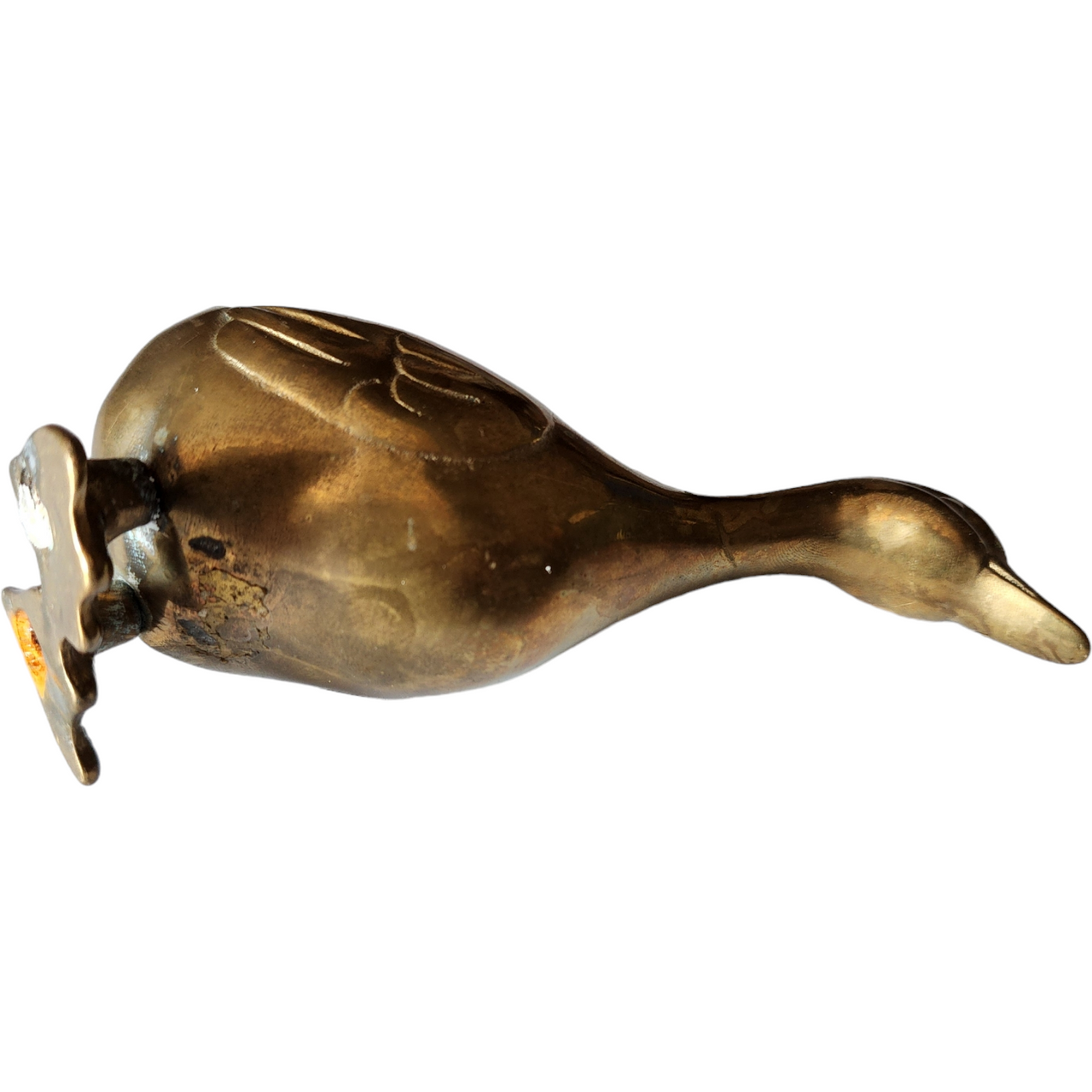 Vintage Solid Brass Goose Figurine  Mid-Century Incense Holder  Duck Statue Farmhouse Boho Home Décor