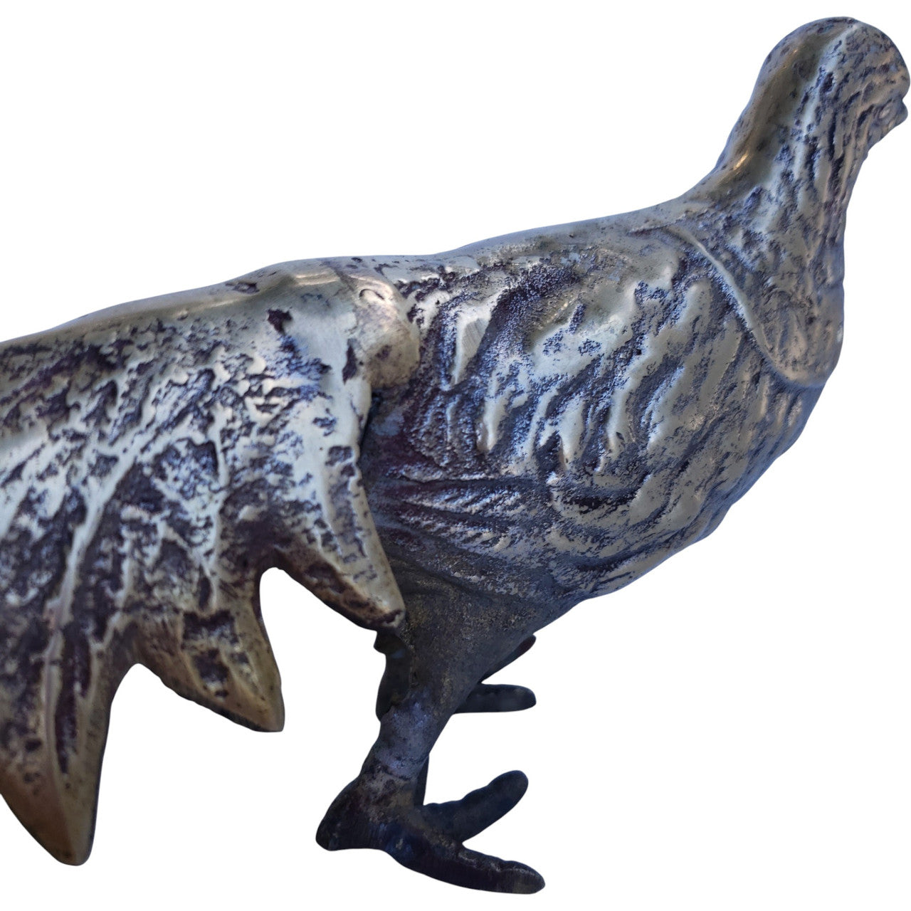 Vintage Solid Brass Pheasant Figurine – Mid-Century Decorative Bird Sculpture – Long Tail Brass Bird Statue – Farmhouse & Rustic Décor