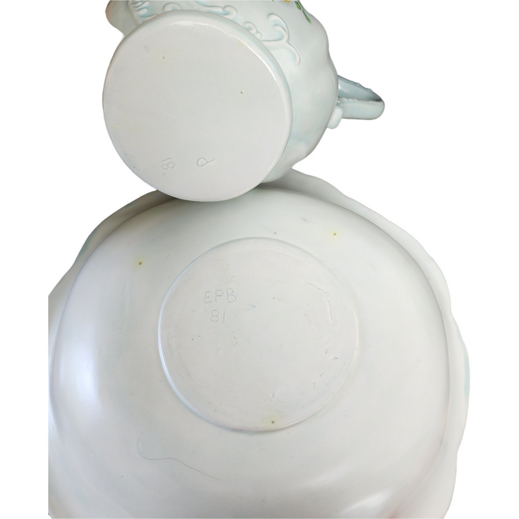 Vintage Victorian Style Porcelain Pitcher & Wash Basin