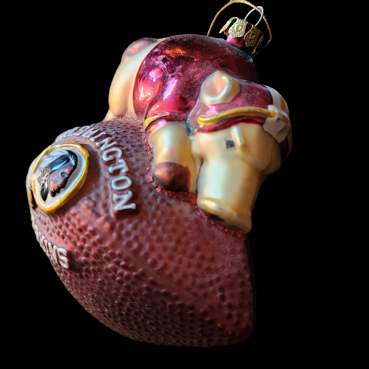 Vintage Washington Redskins Holiday Blown Glass Christmas Tree Ornament