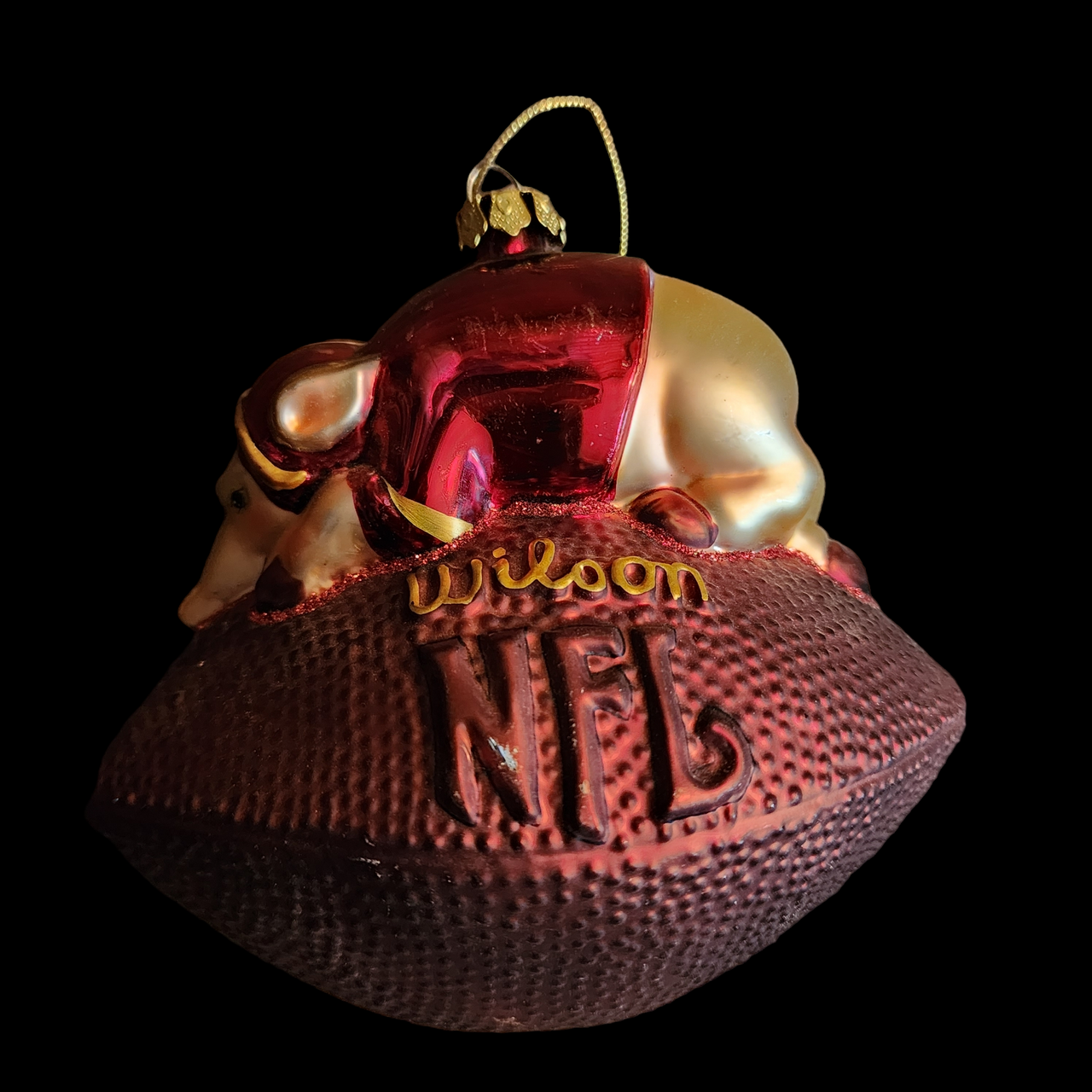 Vintage Washington Redskins Holiday Blown Glass Christmas Tree Ornament