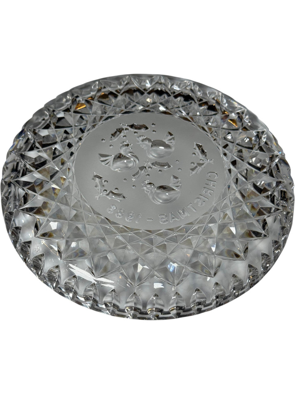 Vintage Waterford Crystal 3 French Hens Christmas Plate 1986 Twelve Days of Christmas Series No Box