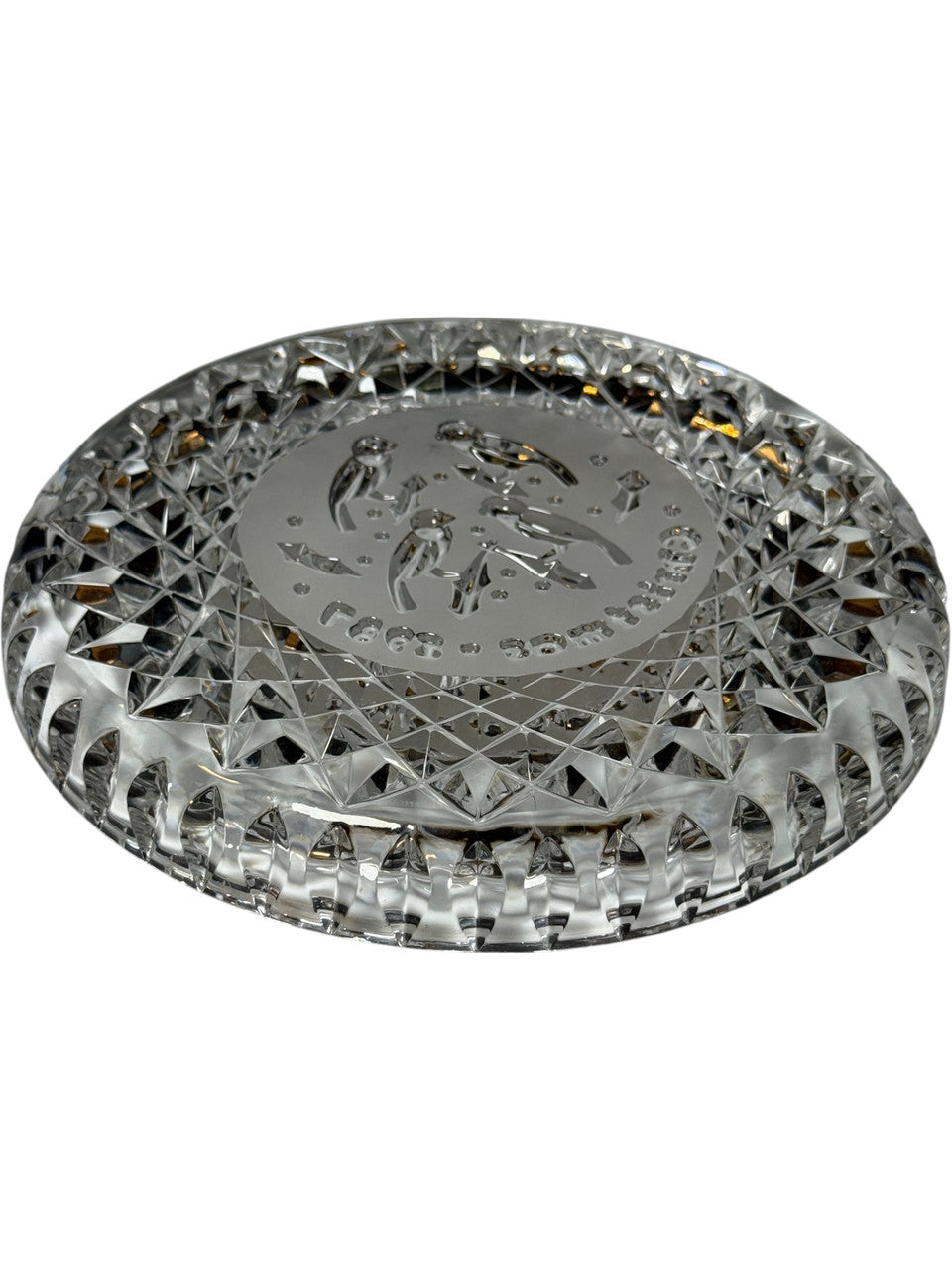 Vintage Waterford Crystal 4 Calling Birds Christmas Plate 1987 Twelve Days of Christmas Series No Box