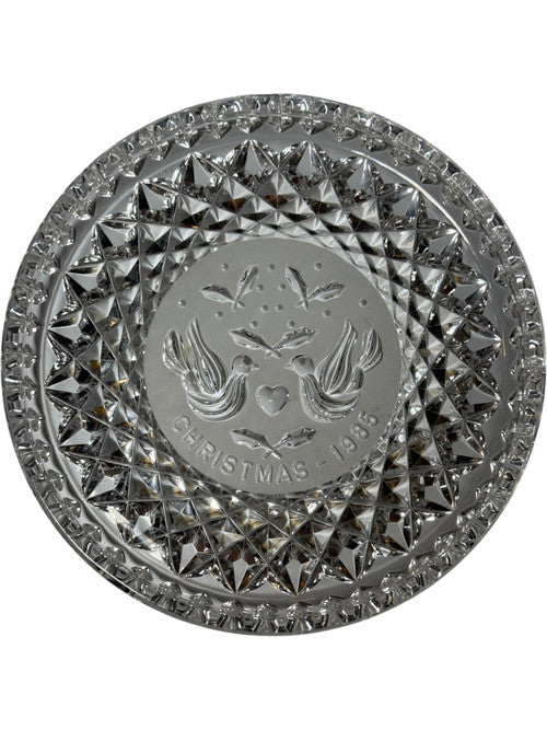 Vintage Waterford Crystal Two Turtle Doves Christmas Plate 1985 Twelve Days of Christmas Series No Box