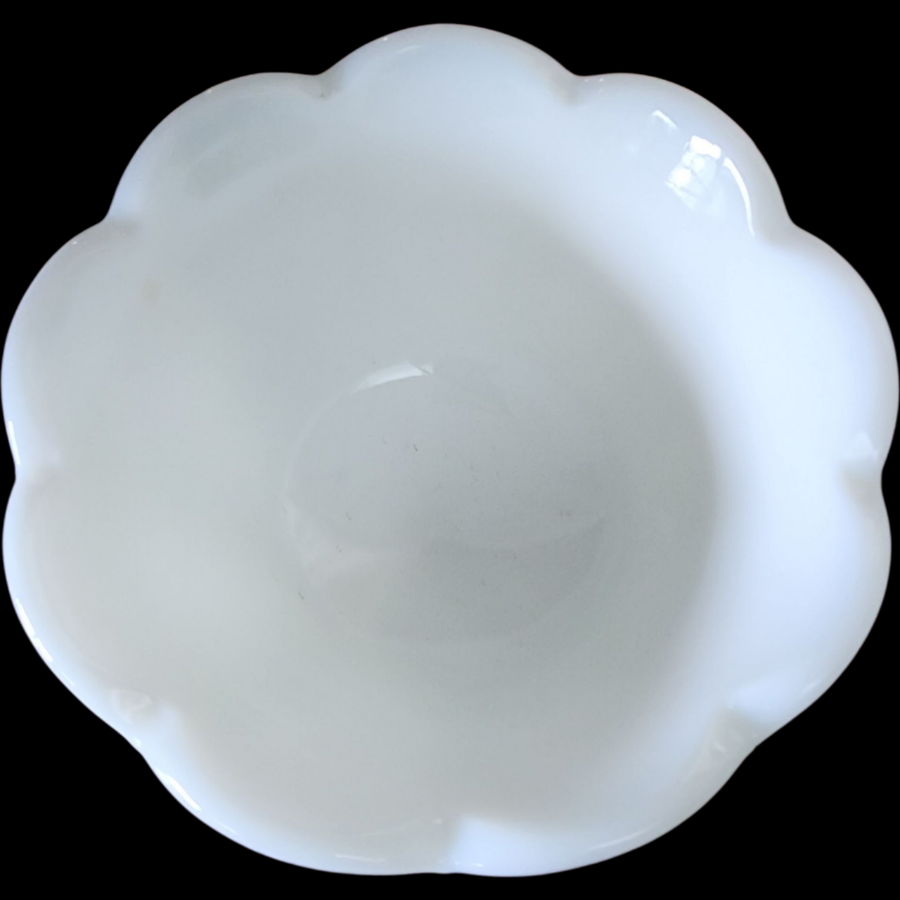 Vintage Westmoreland Paneled Grape Milk Glass Vase Scalloped Rim Flower Pot