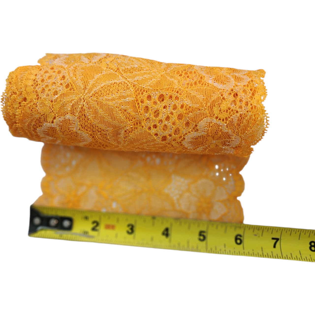 Vintage Yellow Floral Lace Trim - 6 Inches Wide Buy the Piece 3-1/8 Yards