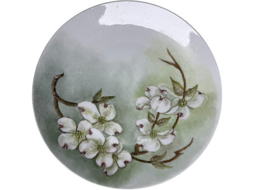 Vintage Porzellanfabrik Arzberg Bavaria Hand Painted Dogwood Plate – Antique German Porcelain Floral Wall Plate Early 1900s Collectible China