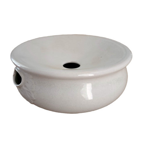 W.Y.S. White Iron Stone China Spittoon Cuspidor