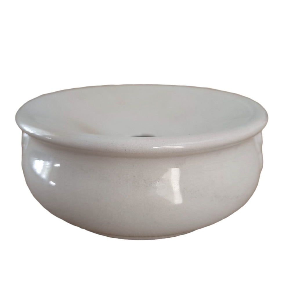 W.Y.S. White Iron Stone China Spittoon Cuspidor