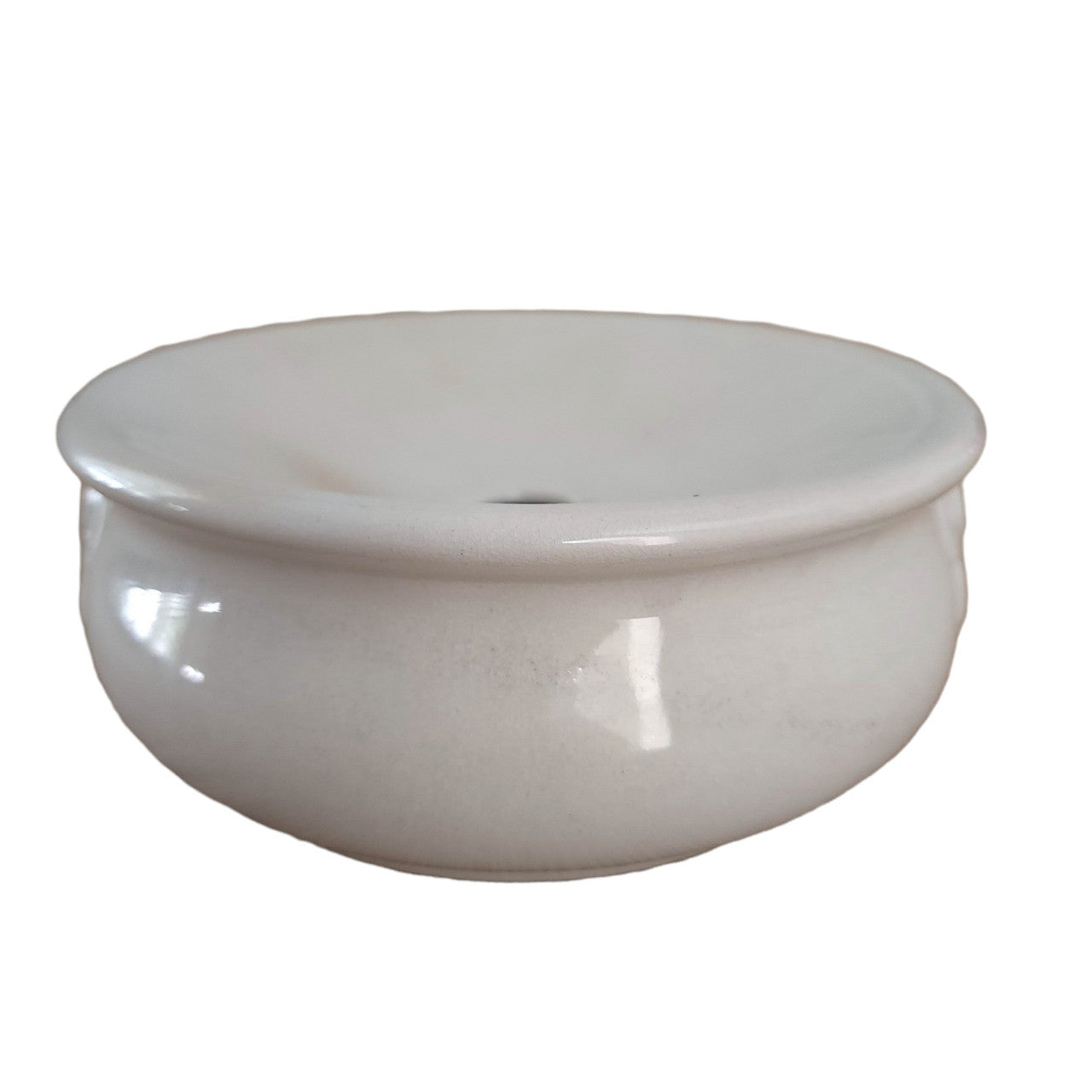 W.Y.S. White Iron Stone China Spittoon Cuspidor