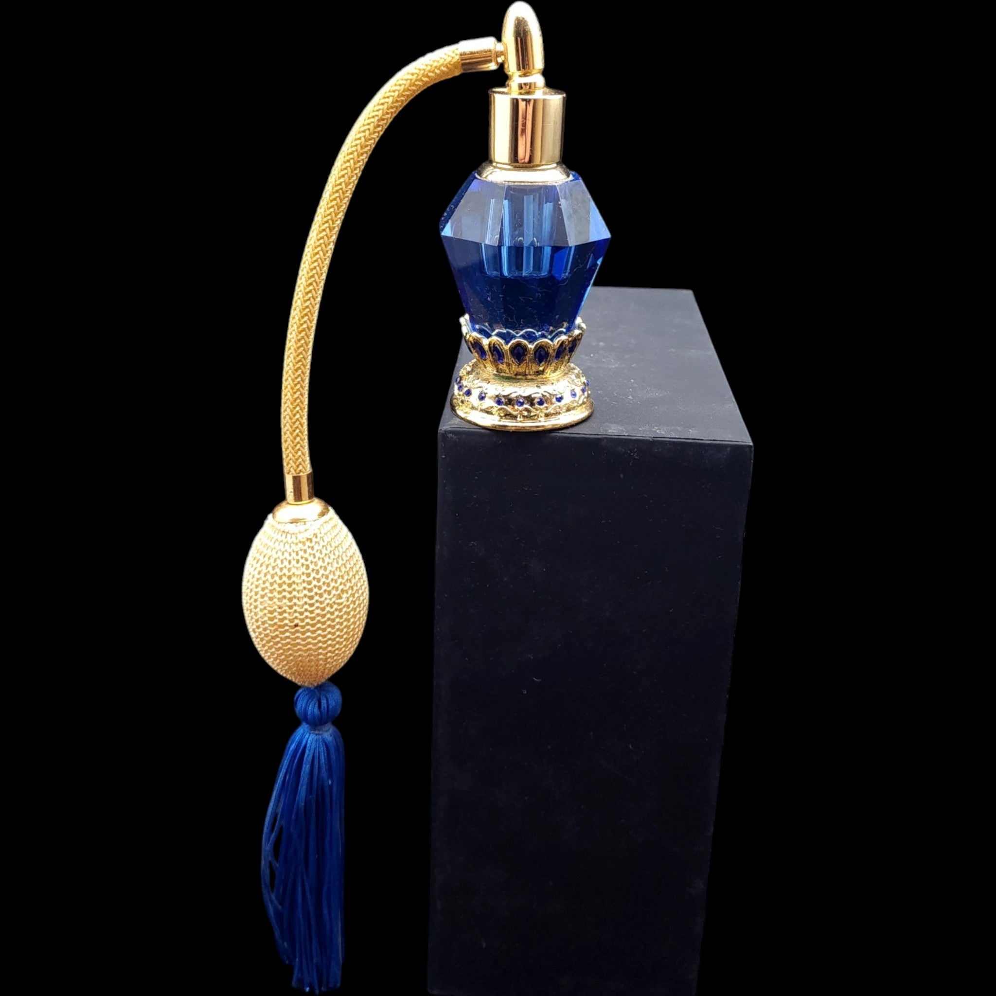 WMG 2008 Cobalt Blue Crystal Perfume Bottle Atomizer Spray