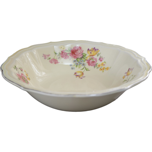WS George Rainbow Pink Roses Yellow & Purple Tulips Round Vegetable Bowl