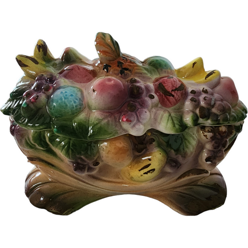 Wales Ceramic Hand-Painted Fruit Bowl Lidded Dish Japan